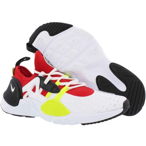 Nike Huarache Boys Shoes Size 4, Color: White/Black/Volt